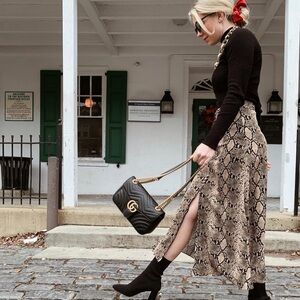 Zara snakeskin mid-length skirt